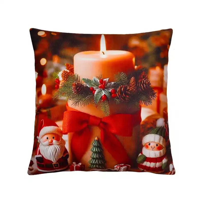 Ověřený Vánoční polštář CANDLE IN RED 40x40 cm Mybesthome