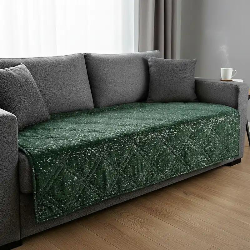 Přehoz na sedačku - pohovku SUOMA zelená 170x210 cm, 200x220 cm Mybesthome Zlevněný