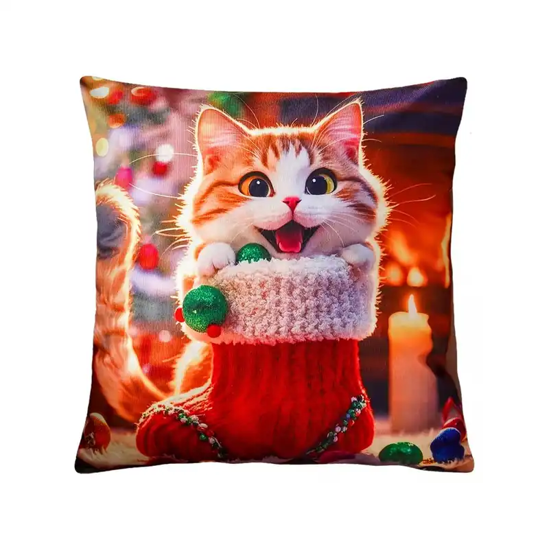 Nejlepší Cena Vánoční polštář CHRISTMAS CAT I. 45x45 cm Mybesthome