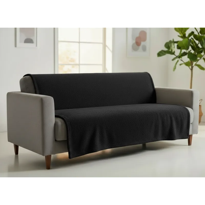 Nová Kolekce Přehoz na sedačku - pohovku - deka LOREN černá 170x210 cm, 220x200 cm Mybesthome