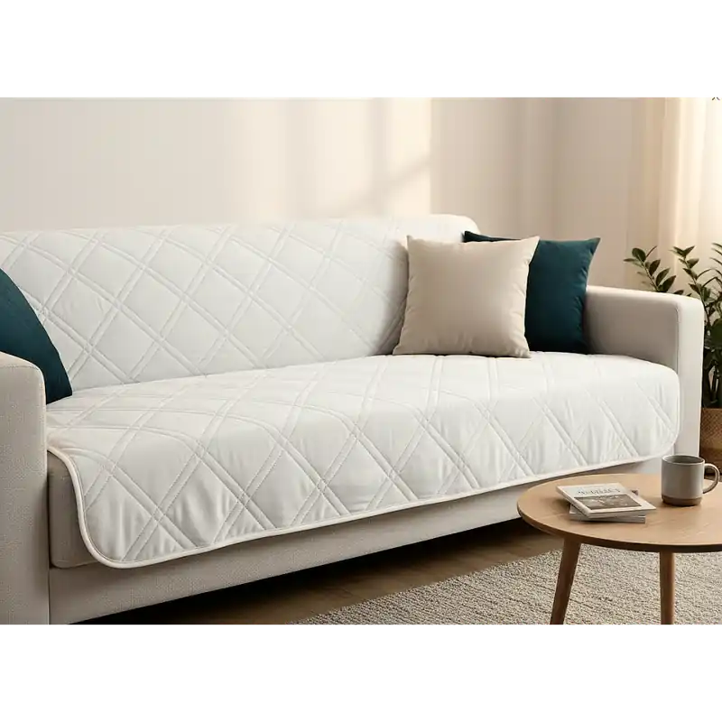 Akční Cena Přehoz na sedačku - pohovku SAGA bílá 170x210 cm, 200x220 cm Mybesthome