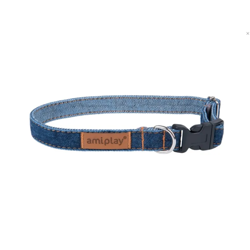 Obojek pro psy nastavitelný JEANS tmavě modrá velikost S, M, L, XL Nízká Cena