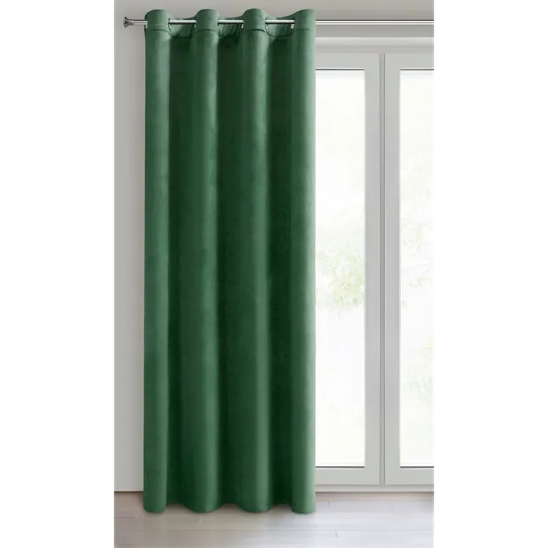 Dekorační velvet závěs s kroužky PAULINA 140x250 cm zelená (cena za 1 kus) MyBestHome Časově Omezené