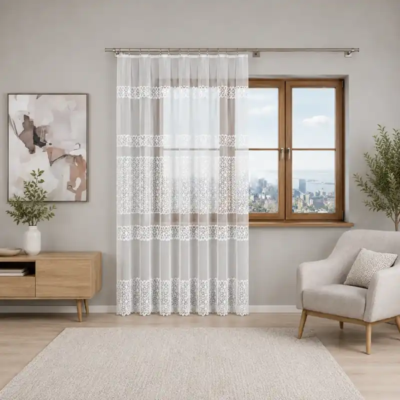 Dekorační žakárová záclona na žabky ADRIANNA LONG 300x250 cm (cena za 1 kus dlouhé záclony) MyBestHome Must-Have