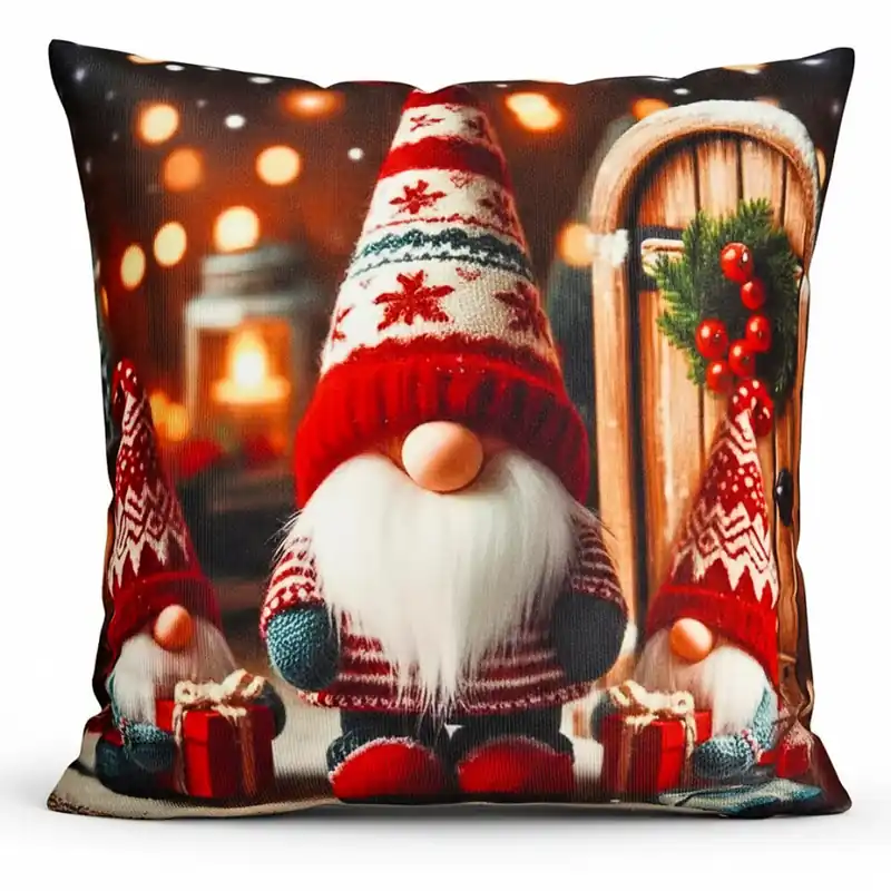Sezónní Sleva Vánoční polštář XMAS GNOMES 40x40 cm Mybesthome