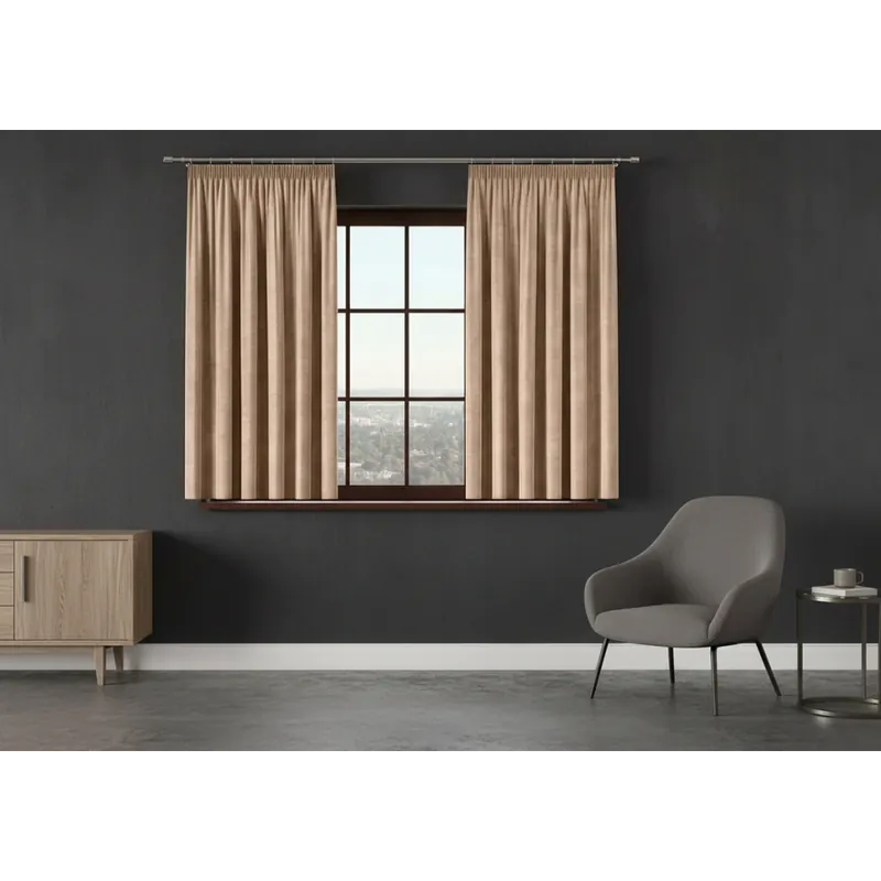 Ověřený Dekorační krátký závěs s řasící páskou VALMI 140x160 cm color 001 béžová (cena za 1 kus) MyBestHome
