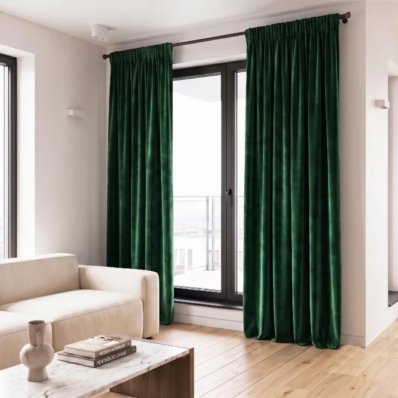 Dekorační závěs s řasící páskou VALMONT 140 cm x 250 nebo 260 cm color 010 zelená (cena za 1 kus) MyBestHome Must-Have