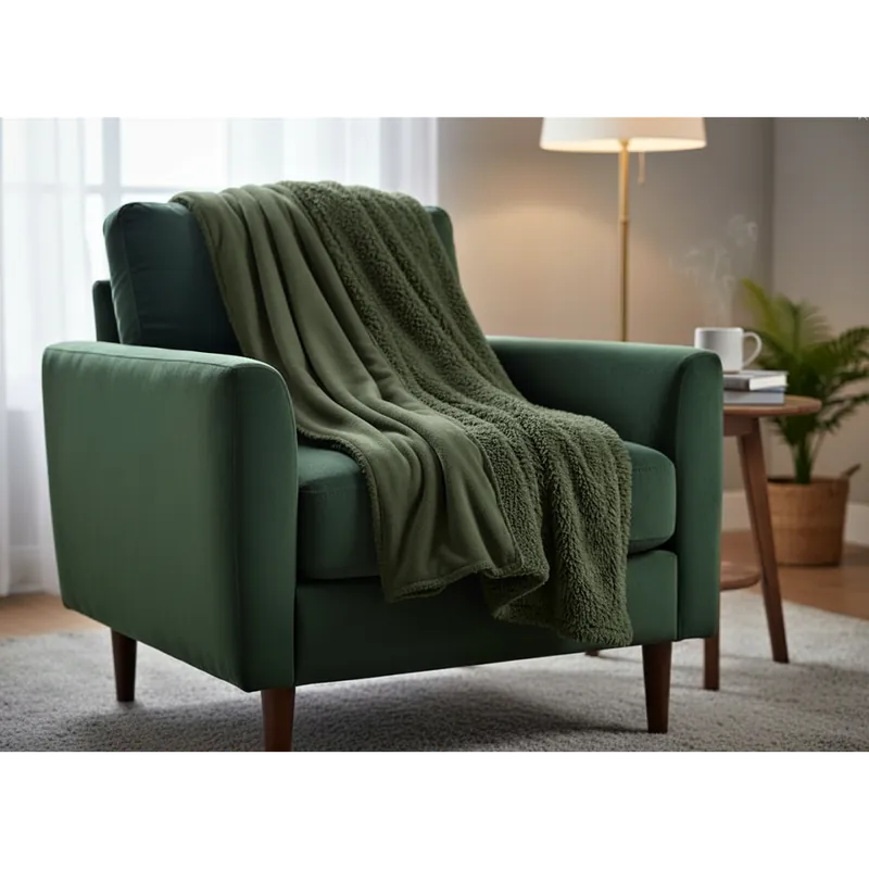 Přehoz na křeslo - sedačku LUXURY olivová 70x160 cm Mybesthome Značkový