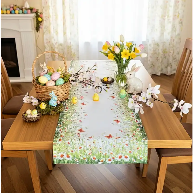 Vzorovaný ubrus - běhoun na stůl JARNÍ LOUKA 40x85 cm Mybesthome Výprodej