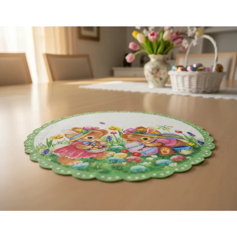 Rychlé Dodání Velikonoční dekorační ozdobný ubrousek EASTER COLORS Ø 30 cm Mybesthome