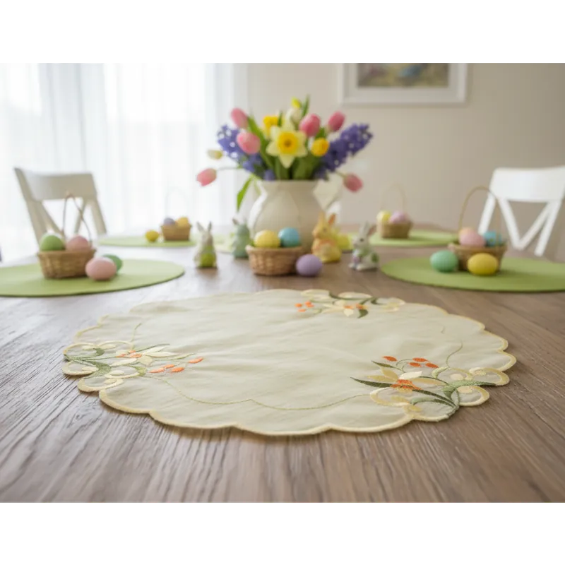 Nová Kolekce Dekorační ozdobný ubrousek FIORE žlutá Ø 30 cm Mybesthome