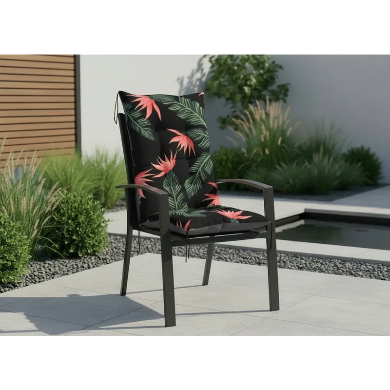 Koupit Online Zahradní prošívaný podsedák na židli s opěrkou 50x50x80 cm CALLUM vzor 114 Mybesthome