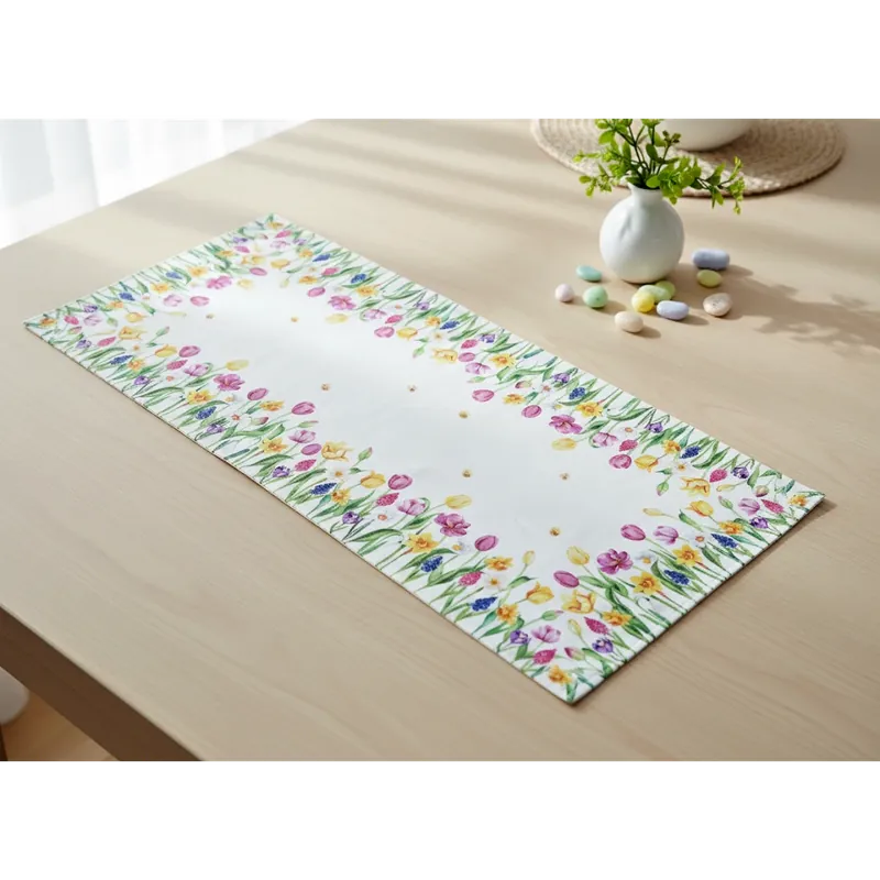 Vzorovaný ubrus - běhoun na stůl SPRING TULIPS 40x85 cm Mybesthome Hit Sezóny