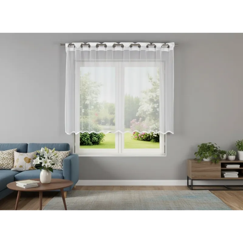 Rychlé Dodání Dekorační krátká záclona s průvlekem na garnýž ELZA 140 bílá 250x140 cm MyBestHome