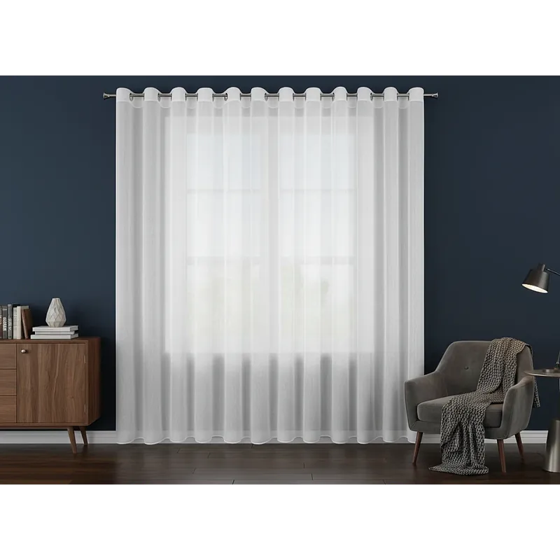 Cenový Hit Dekorační dlouhá záclona s kroužky s jemnou stukturou STELLA 400x250 cm bílá MyBestHome