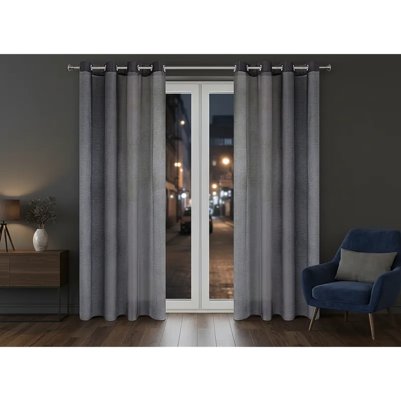 Bezpečná Platba Dekorační dlouhá záclona s kroužky s jemnou stukturou STELLA 140x250 cm tmavě fialová (cena za 1 kus) MyBestHome