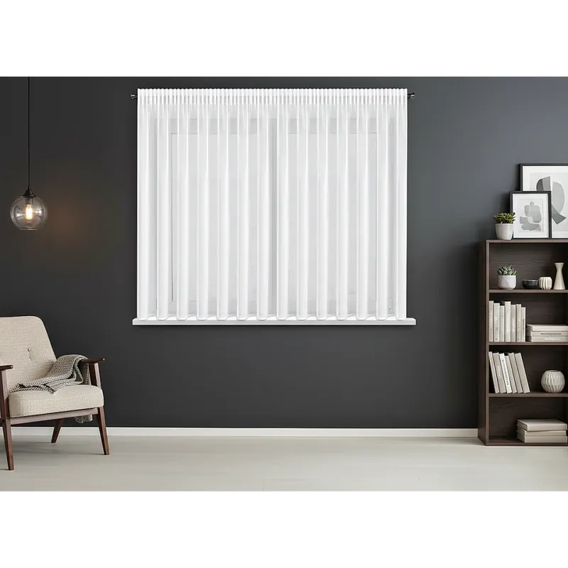 Dekorační krátká šifonová záclona s řasící páskou IZABEL TAPE 350x150 cm bílá MyBestHome Expresní Doručení