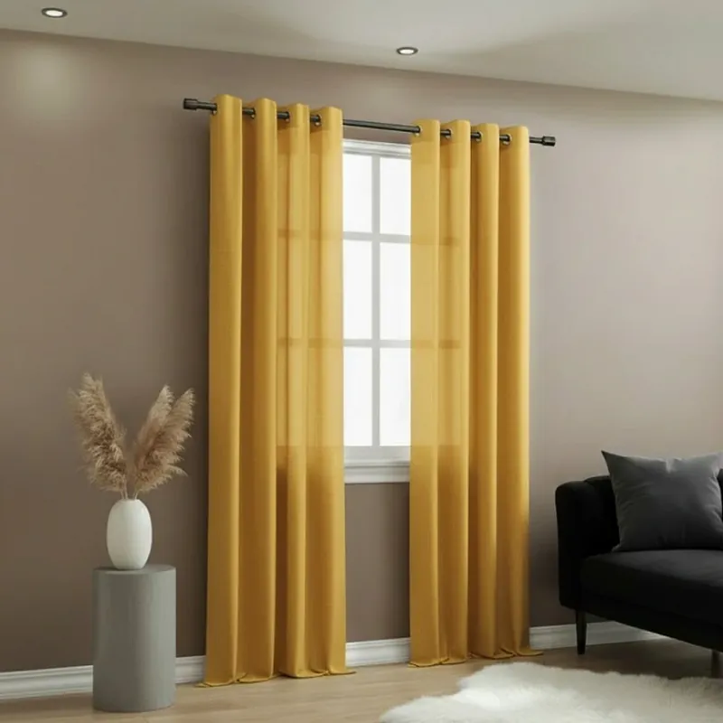 Dekorační dlouhý jednobarevný závěs s kroužky EASY TOP mustard 1x140x250 cm (cena za 1 kus) MyBestHome Dokud Zásoby Vydrží