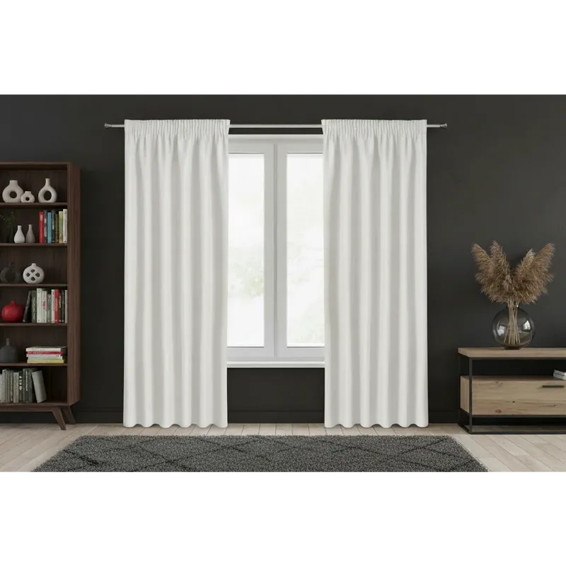 Dekorační dlouhý jednobarevný závěs s řasící páskou RAMONA bílá 140x270 cm (cena za 1 kus) MyBestHome Odeslání Ihned