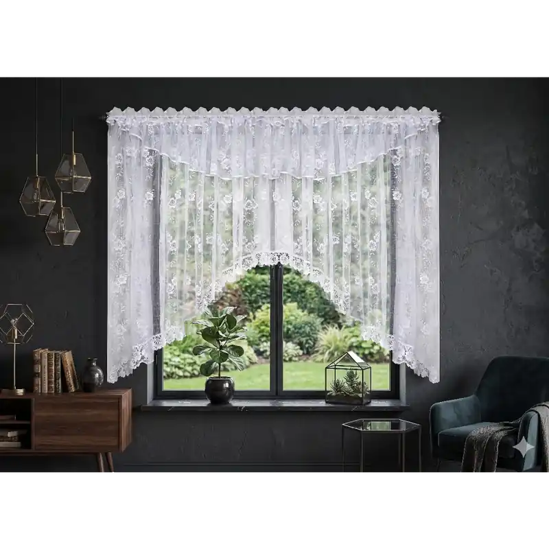 Super Cena Dekorační krátká vzorovaná záclona s řasící páskou AMALIA vzor 442 - 400x150 cm MyBestHome
