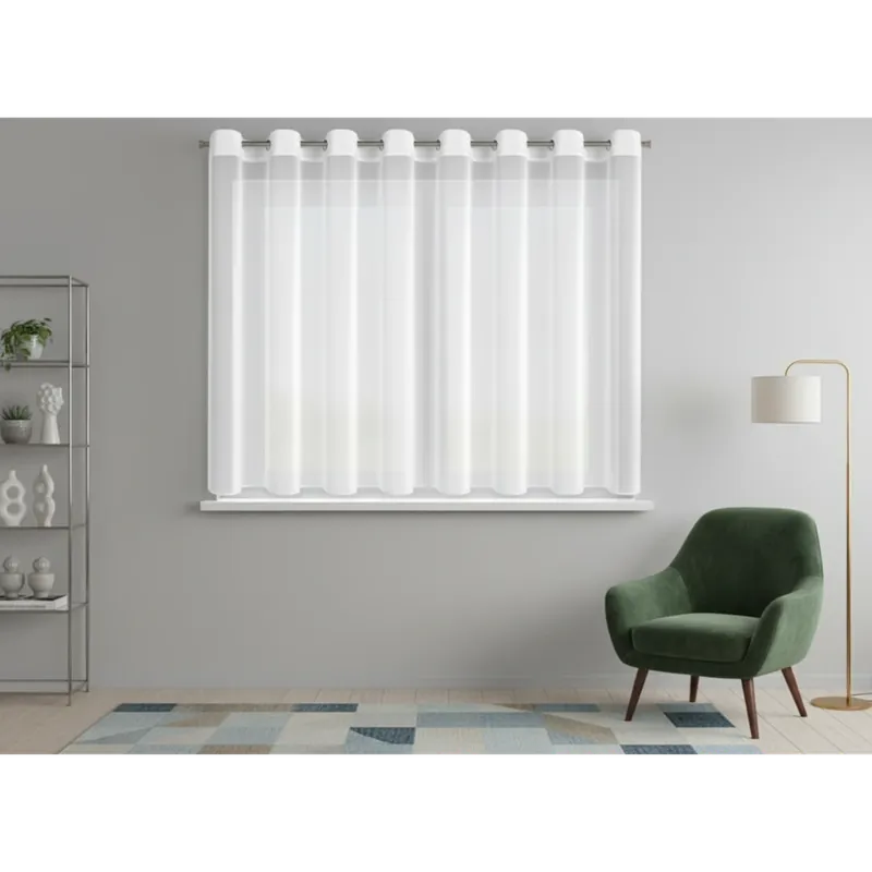 Finální Výprodej Dekorační krátká šifonová záclona s kroužky ARIANNA 295x160 cm bílá MyBestHome