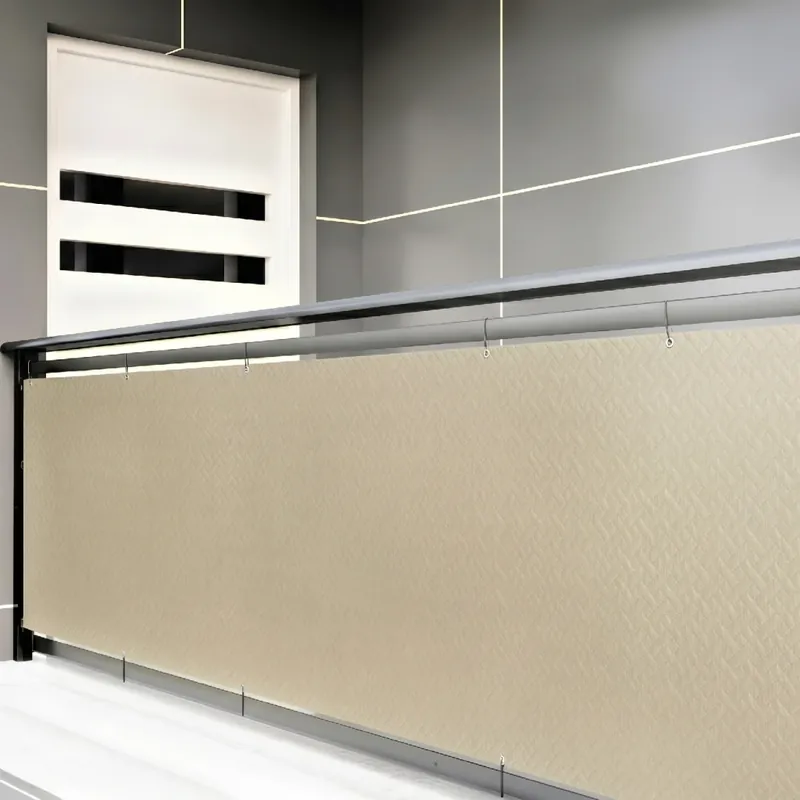 Rychlé Dodání Balkonová zástěna PREMIUM výška 100 cm, šířka různé rozměry ratanový vzor béžová, 240g/m2 MyBestHome Vysoká gramáž 240 g/m2