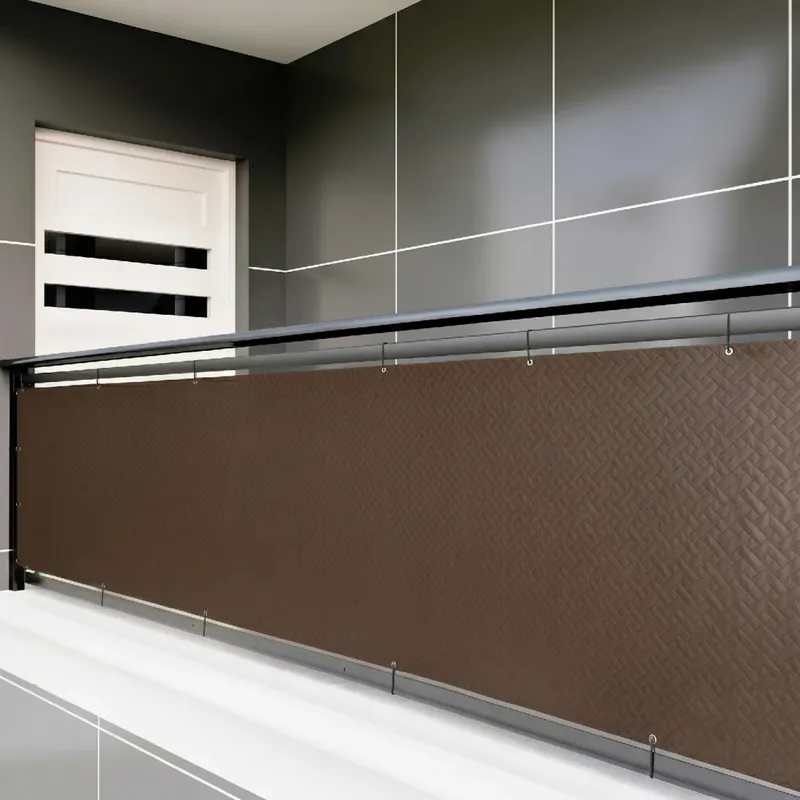 Balkonová zástěna PREMIUM výška 90 cm, šířka různé rozměry ratanový vzor hnědá, 240g/m2 MyBestHome Vysoká gramáž 240 g/m2 Dokud Zásoby Vydrží