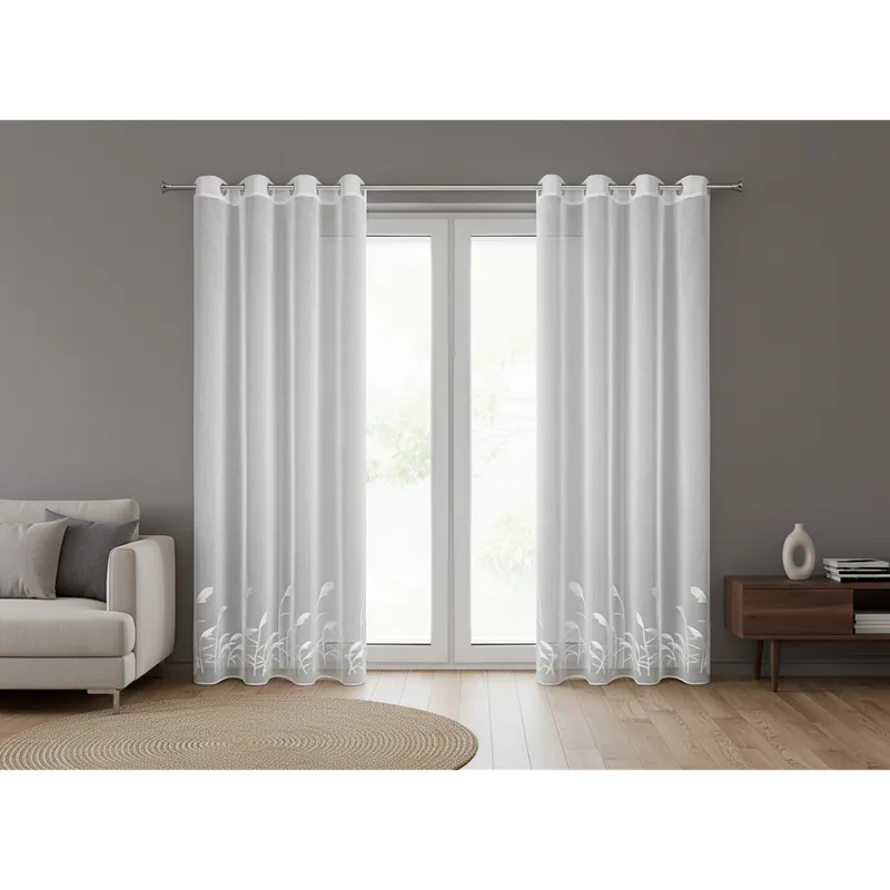Levný Dekorační vzorovaná záclona s kroužky SLIM 140x250 cm (cena za 1 kus) MyBestHome