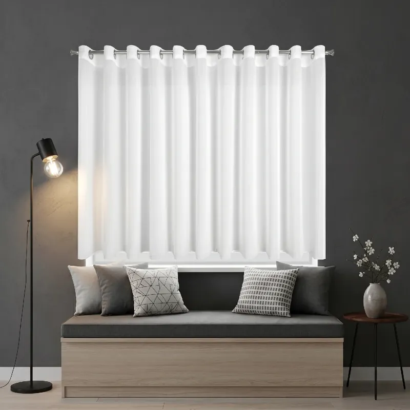 Ověřený Dekorační krátká matná šifonová záclona s kroužky DERBY 400x160 cm bílá MyBestHome