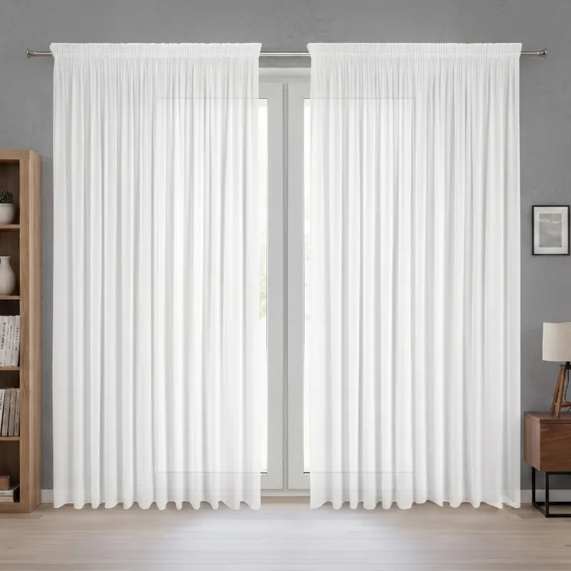Ihned K Objednání Dekorační dlouhá matná šifonová záclona s řasící páskou BETTY TAPE 400x270 cm bílá (cena za 1 kus) MyBestHome