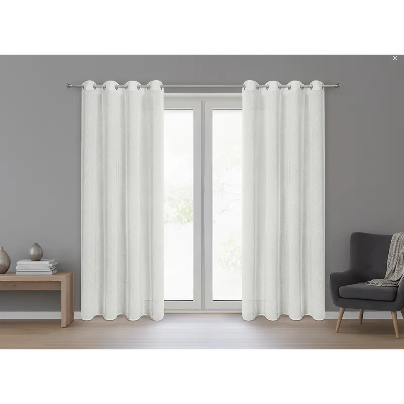 Dekorační dlouhá záclona s kroužky režného vzhledu krémová ALICE 140x250 cm (cena za 1 kus) MyBestHome Aktuální