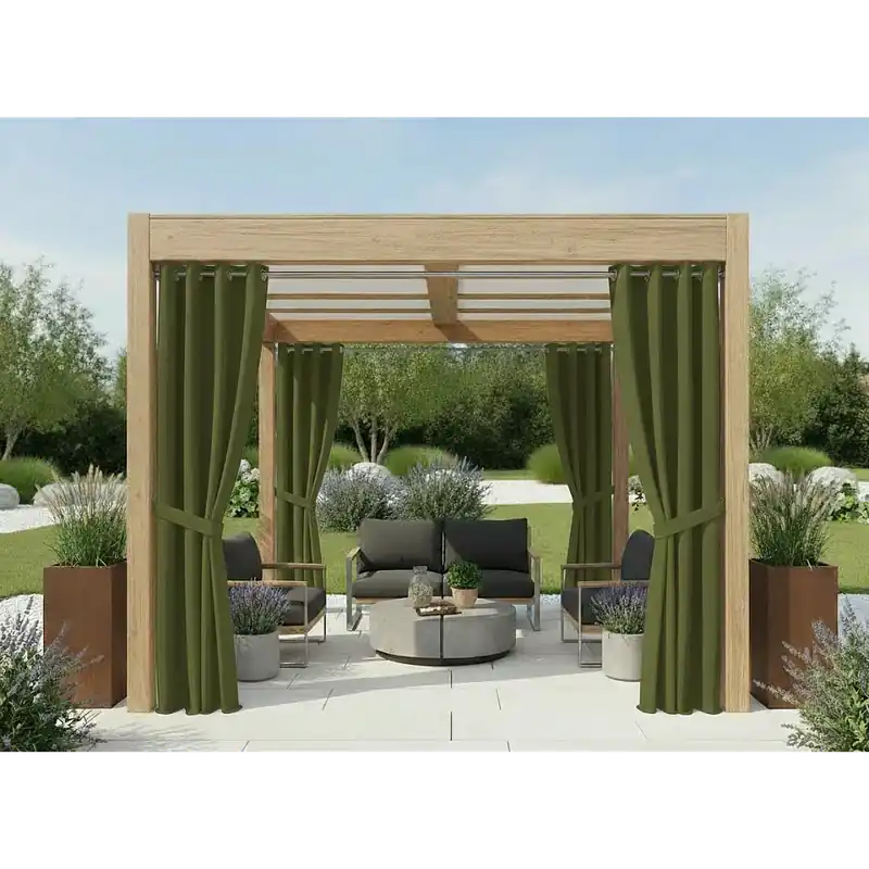 Venkovní zahradní závěs s kroužky GARDENIA RING zelená, šířka 140 cm výška různé rozměry Mybesthome (cena za 1 kus) Časově Omezené