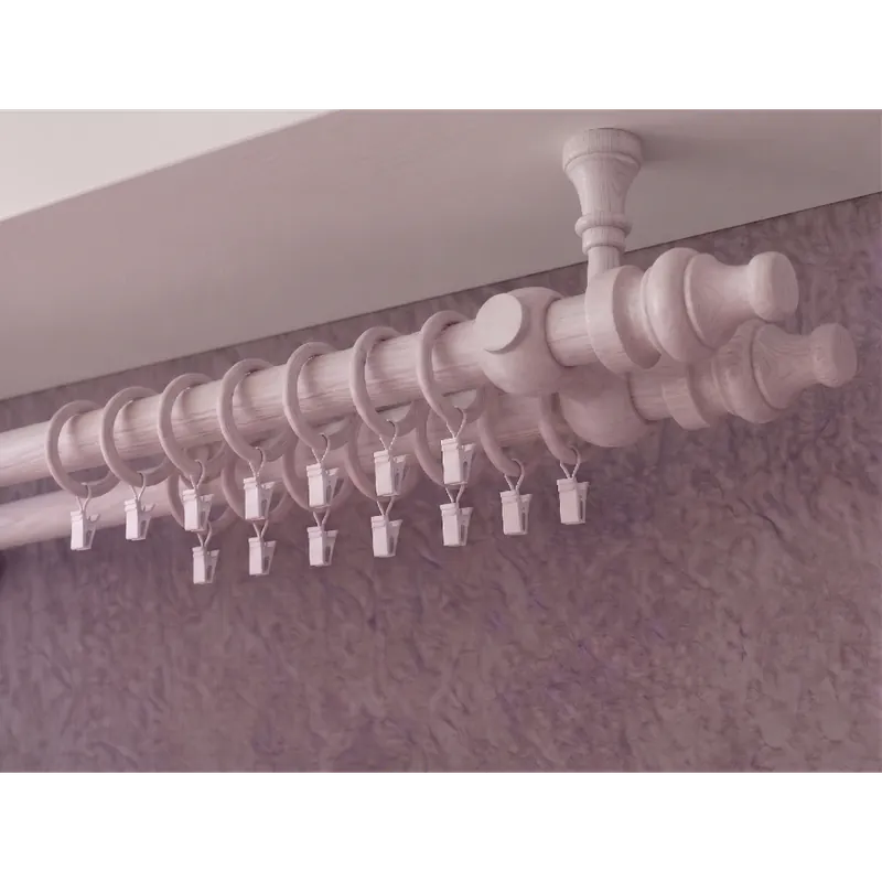 Akční Nabídka Dřevěná garnýž Ø 28 mm více rozměrů LINDA TOP FIX bílá dvouřadá Mybesthome