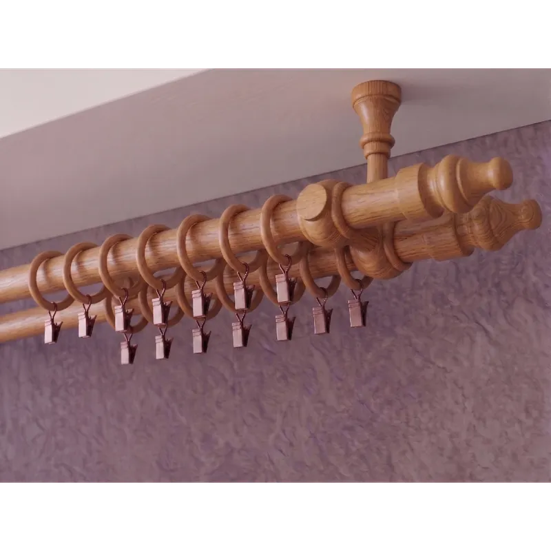 Vysoce Kvalitní Dřevěná garnýž Ø 28 mm více rozměrů LINDA TOP FIX dub dvouřadá Mybesthome