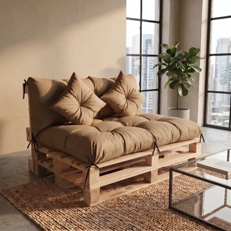 Interiérový polstr na palety LIVING 44 cappuccino – do obývacího pokoje MyBestHome Originální