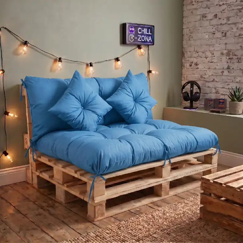 Interiérový polstr na palety CHILL ZONE 39 relax, gaming, mladé bydlení modrá Mybesthome Speciální Cena
