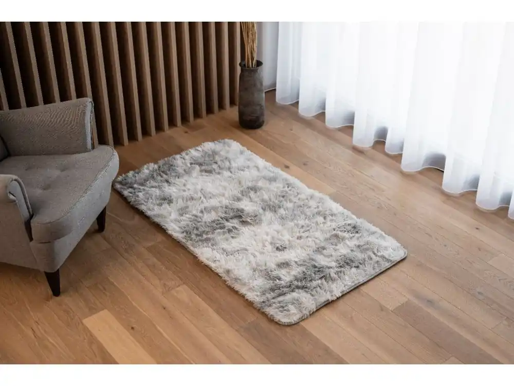 Autentický Plyšový koberec Home - světle šedý