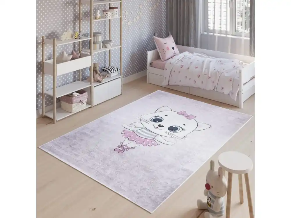 Dětský koberec Emma Kids - roztomilá kočička - růžový Víkendová Akce