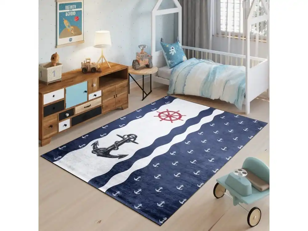 Poslední Šance Dětský koberec Emma Kids - kotva - modrý