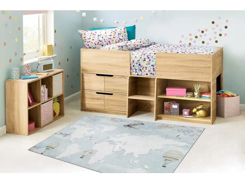 Odeslání Ihned Dětský kusový koberec Bambino - mapa světa - šedý/modrý