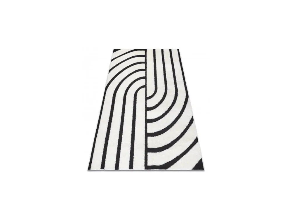 Moderní koberce Ideal - geometry 1 - krémový/černý Oblíbený