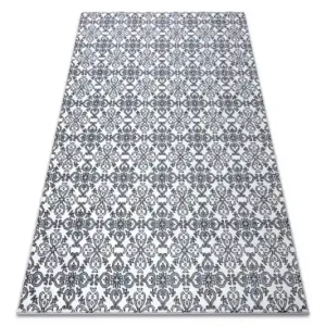 Koberec ARGENT - W4949 Kvety bílý / šedý Cenový Hit