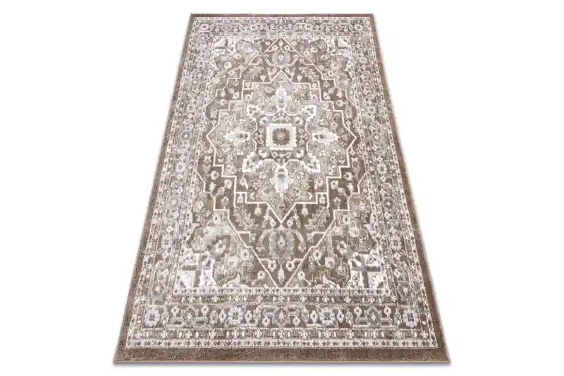 Nízká Cena Koberec POLI 8757A Ornament hnědý