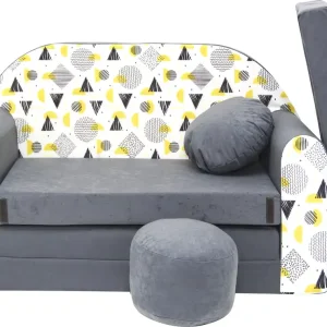 Speciální Cena Dětská pohovka šedá geometric
