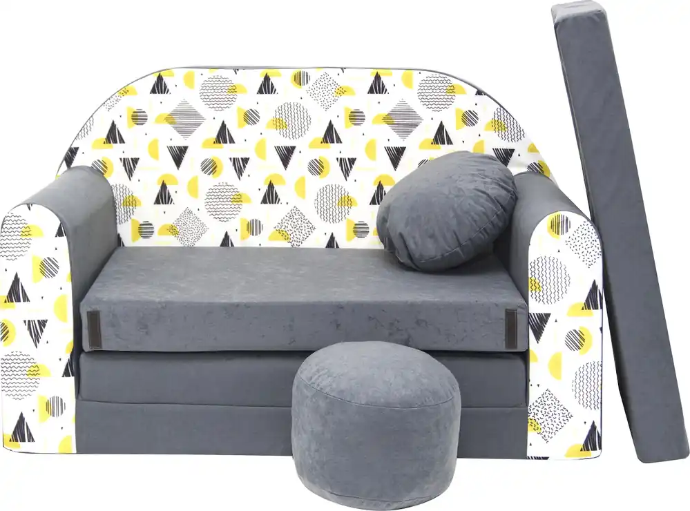 Speciální Cena Dětská pohovka šedá geometric