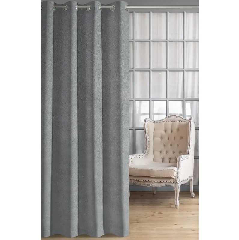 Hotový závěs závěs BERFU grafitový - na průchodkách Akční Nabídka