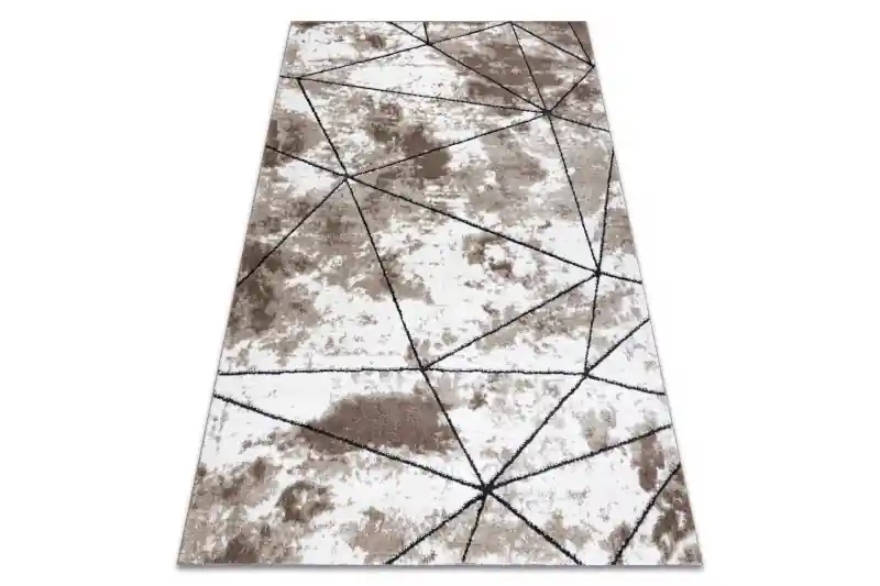 Koberec COZY Polygons, geometrický - hnědý Top Prodej