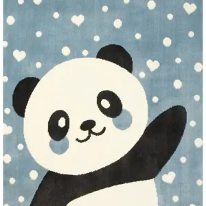 Vrácení Zdarma Koberec Kids Shaggy 6124A Panda modrý / krémový