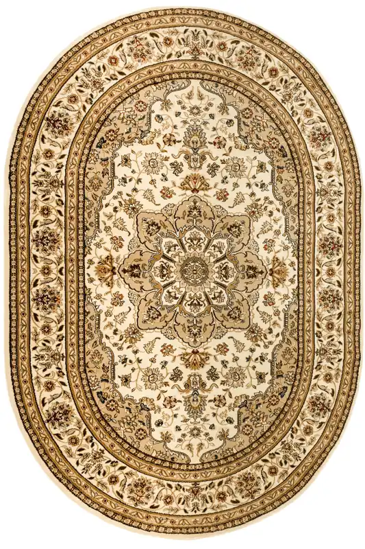 Akční Nabídka Koberec Super Rose 3792A Ornament květiny, krémový / béžový ovál