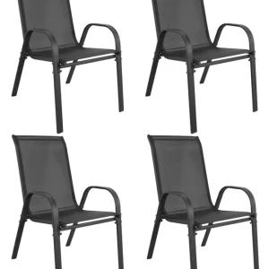 Nová Kolekce Set čtyř zahradních židlí SOFIA tmavě šedé (4 ks)